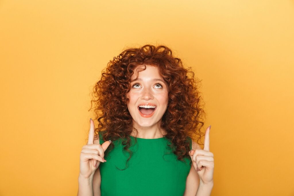 Woman with beautiful curly hair